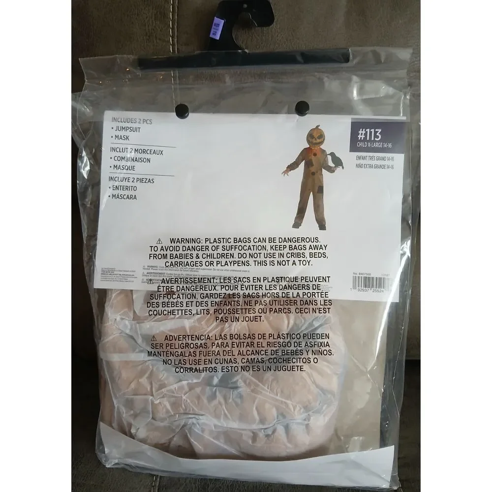 NEW Rotten Pumpkin Costume Boys Child XL‎ (14-16) HALLOWEEN PARTY COSPLAY #740
